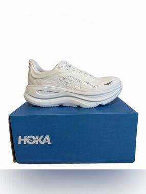 HOKA Women's Bondi 9 Wide Width White 1162014/ WWH, NEW WITH BOX,Sizes 6.5 & 8.5